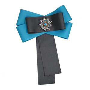 Black and blue bow brooch from PRochelin