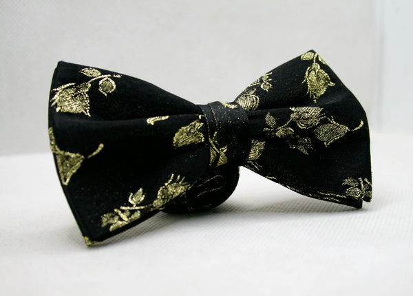 black n gold  Bow Tie adute