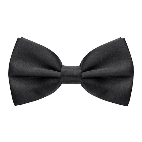 Front View of Black Adult Bow Tie
