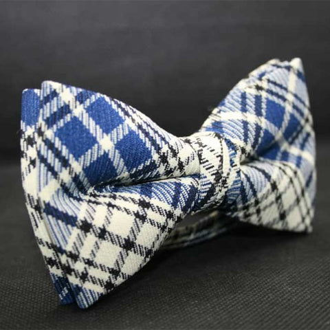 Black Blue & Yellow Pre-Tied Adult Bow Tie