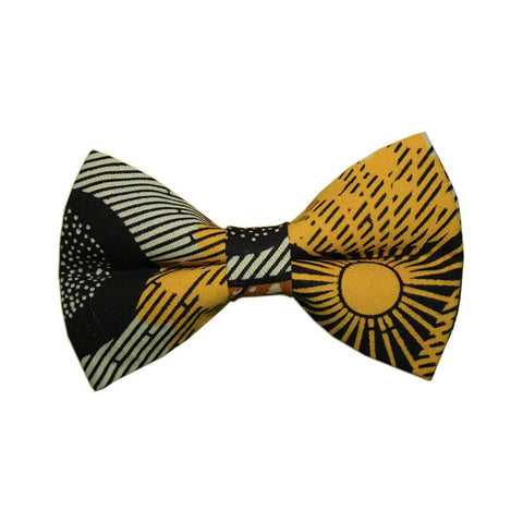 Front View Of Black And Yellow Adult Bow Tie