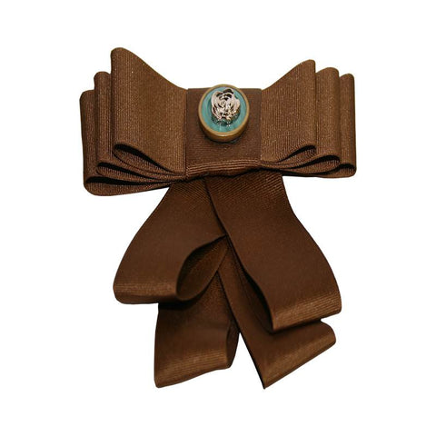 Front View of a Brown Bow Brooch | PRochelin