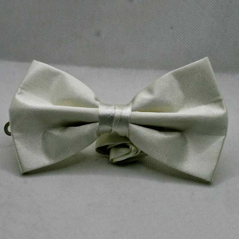 Off-White Satin Pre-Tied Adult Bow Tie