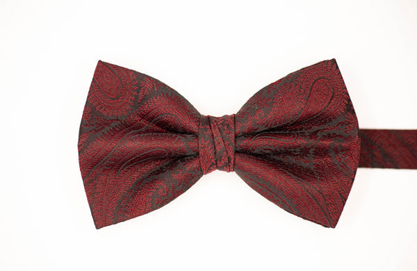 Red Garnet and Black Adult Bow Tie