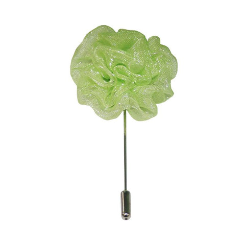 Top View of a Neon Green Mesh Lapel Pin