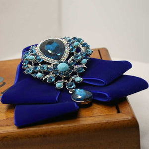 Flat Oblique View Of Royal Blue Bow Knot | PRochelin