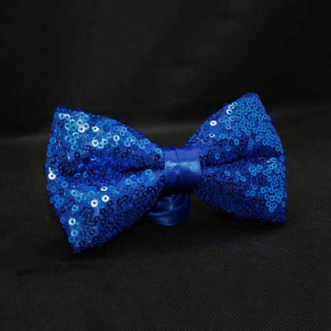 Royal Blue Paillette Pre-Tied Adult Bow Tie